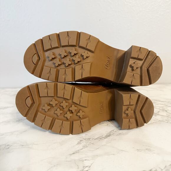 Flexi Tan Leather Lace Up Chunky Heel Lug Sole Mid Calf Boots Women’s Size 7.5 - Picture 12 of 12